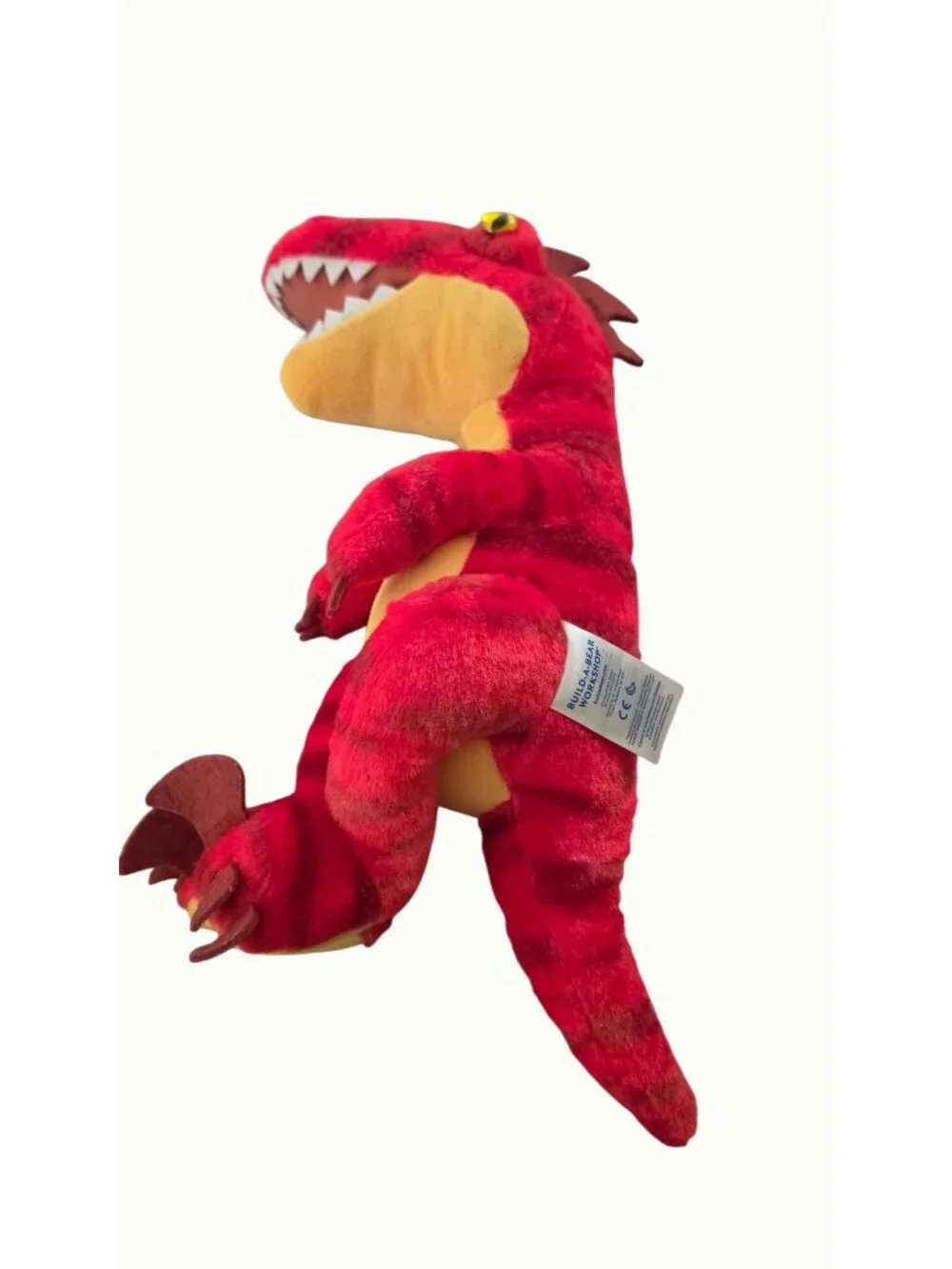 Build-A-Bear Workshop Red T-Rex Dinosaur Plush Stuffed Animal 19" Yellow Eyes - Picture 4 of 7